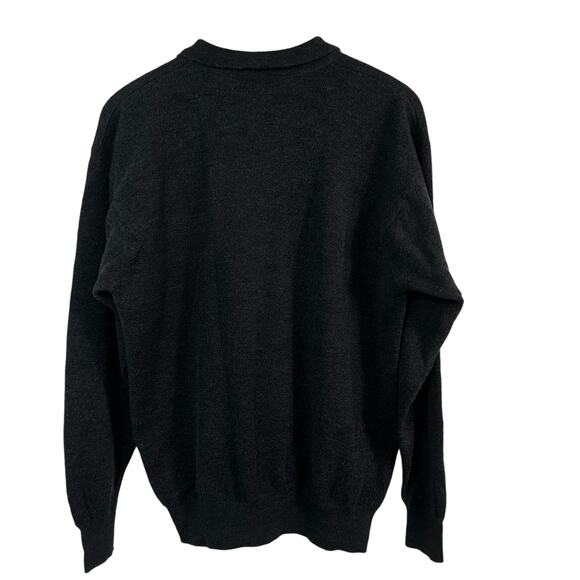 Clan Douglas Made in Scotland 60% Merino Wool 1/4 Button Sweater Mens Large Gray - Picture 2 of 8